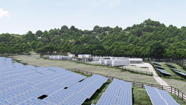 Artist impressions show the full extent of plans to create a new microgrid in the Daintree with a large solar farm. Picture: Supplied