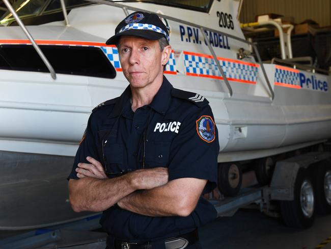 Sergeant John Pini at NT Water Police headquarters said the man and the boy could have died. Picture: Katrina Bridgeford