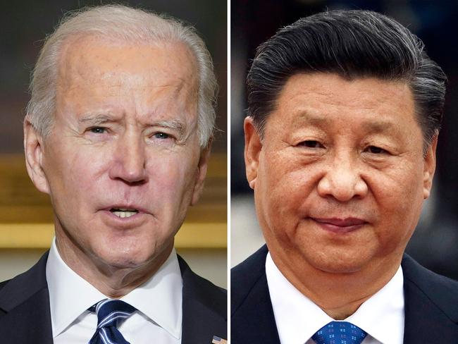 Joe Biden Xi Jinping composite -  US President Joe Biden speaks on climate change, creating jobs, and restoring scientific integrity before signing executive orders in the State Dining Room of the White House in Washington, DC on January 27, 2021. (Photo by MANDEL NGAN / AFP)