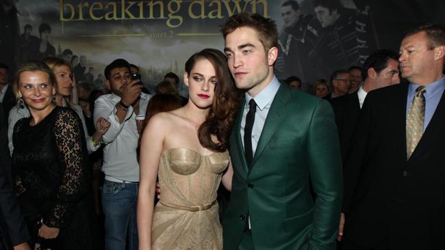 IN the green suit with co-star Kristen Stewart, at the world premiere of The Twilight Saga: Breaking Dawn Part II in Los Angeles. Picture: Matt Sayles/Invision/AP