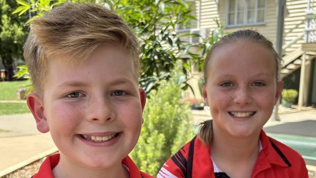 Wyatt and Aleah, Peak Crossing State School's 2024 captains. Picture: Contributed