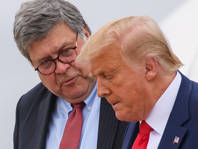 Attorney-General Bill Barr with Donald Trump. Picture: AFP