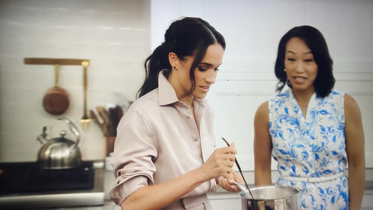 Meghan Markle and skincare founder Vicky Tsai in an episode of With Love Meghan