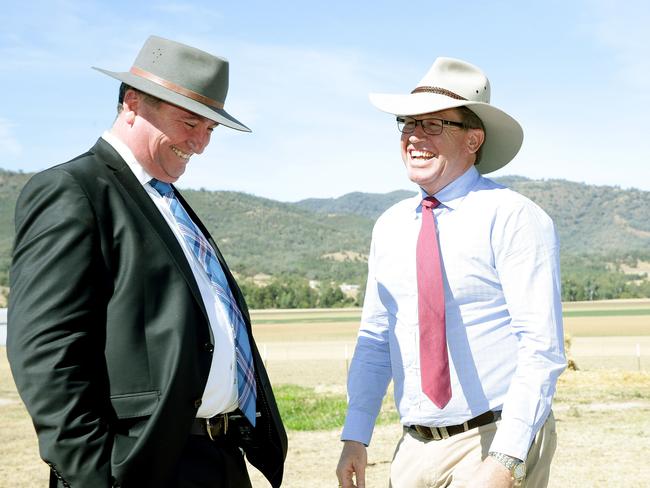 Deputy Prime Minister Barnaby Joyce and NSW Deputy Premier Troy Grant. Picture: Peter Lorimer.