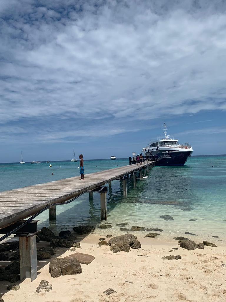 The ferry pier at Amedee Island in New Caledonia. Picture: Mercedes Maguire