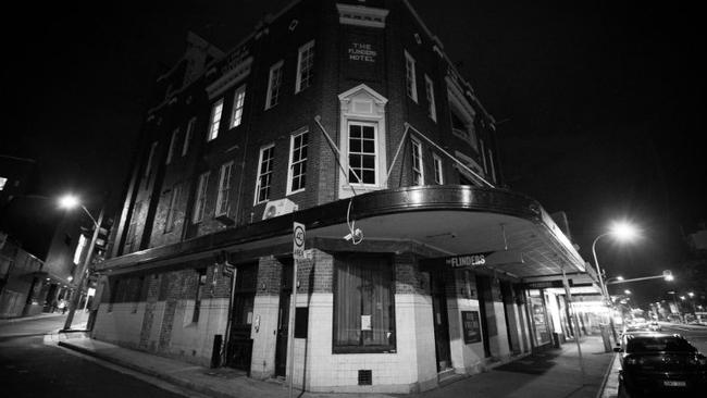 The historic Flinders Hotel is now boarded up. Picture: Matt Barrie.