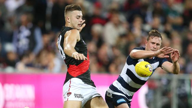 JLT Community Series. 07/03/2019. Geelong vs Essendon at GMHBA Stadium.  Essendon's Sam Draper   . Pic: Michael Klein