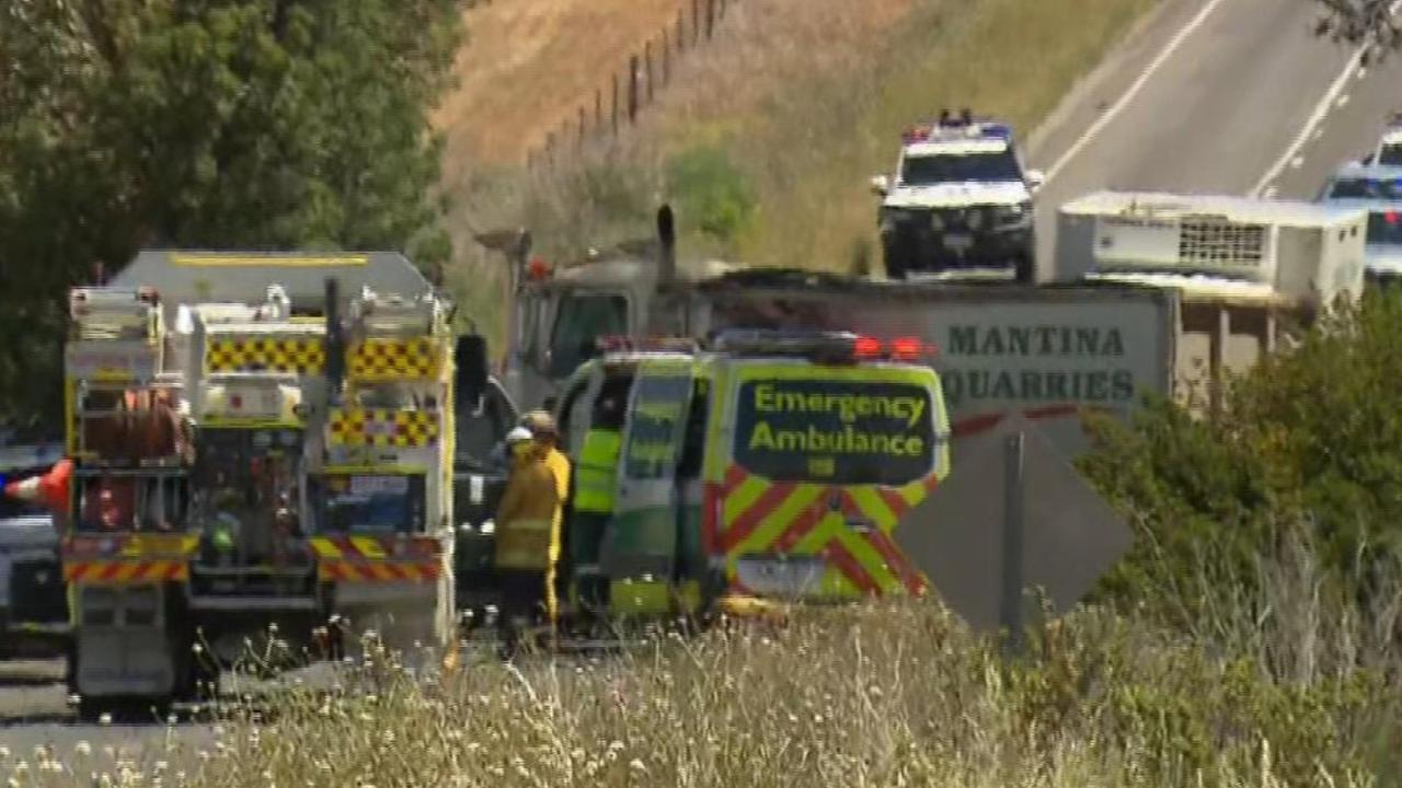 Pictures from the scene of a serious crash near Kapunda. Picture: 7NEWS