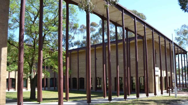 The community-oriented courtyard of Ivanhoe's St George’s Anglican Church.