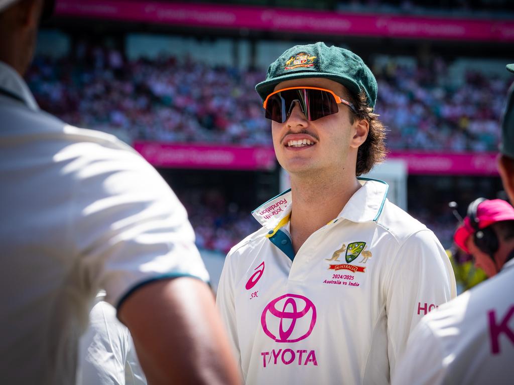 Sam Konstas will be the only man aged under 30 in Australia’s XI if selected to play. Picture: Tom Parrish