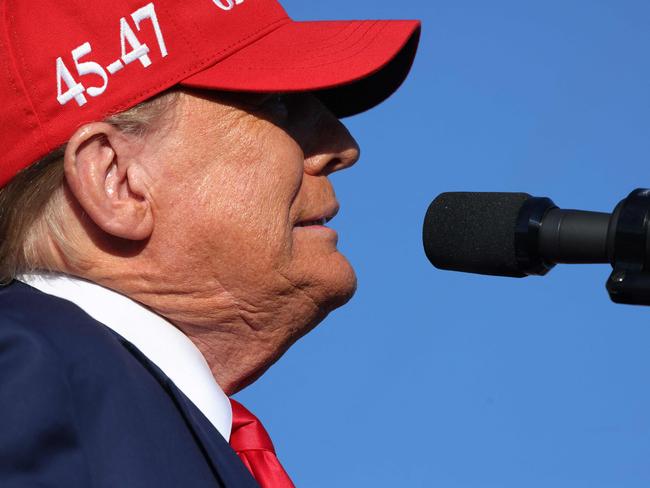 WILDWOOD, NEW JERSEY - MAY 11: Republican presidential candidate former U.S. President Donald Trump speaks during a campaign rally in Wildwood Beach on May 11, 2024 in Wildwood, New Jersey. The former President and presumptive Republican nominee held a campaign rally as his hush money trial takes a weekend break. Michael Cohen, Trump's former attorney, is expected to be called to testify on Monday when the trial resumes.   Michael M. Santiago/Getty Images/AFP (Photo by Michael M. Santiago / GETTY IMAGES NORTH AMERICA / Getty Images via AFP)