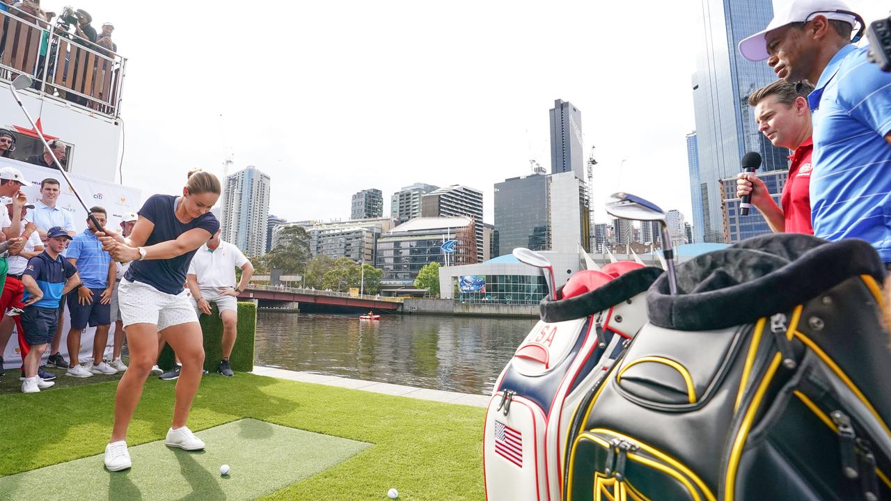 Ash Barty impressed Tiger Woods in 2019. Picture: AAP Image/Scott Barbour