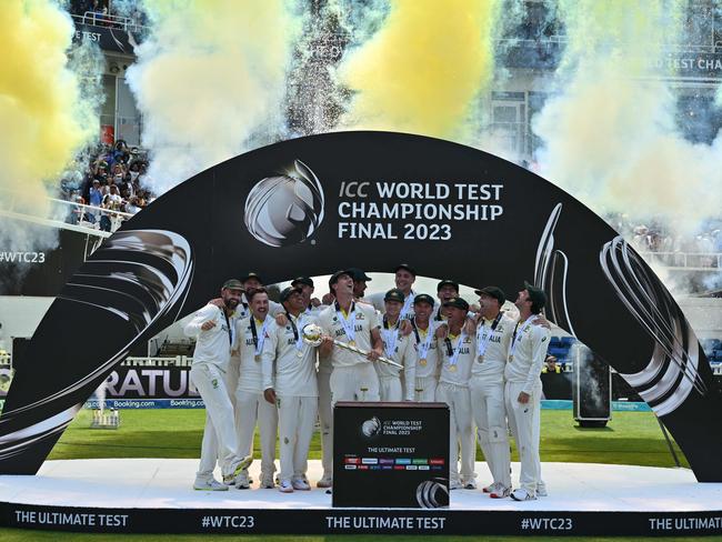 Australia has played 11 Tests in this World Test Championship crycle since winning the final at The Oval in June, while Bangladesh and Sri Lanka have played just two each. Picture: AFP