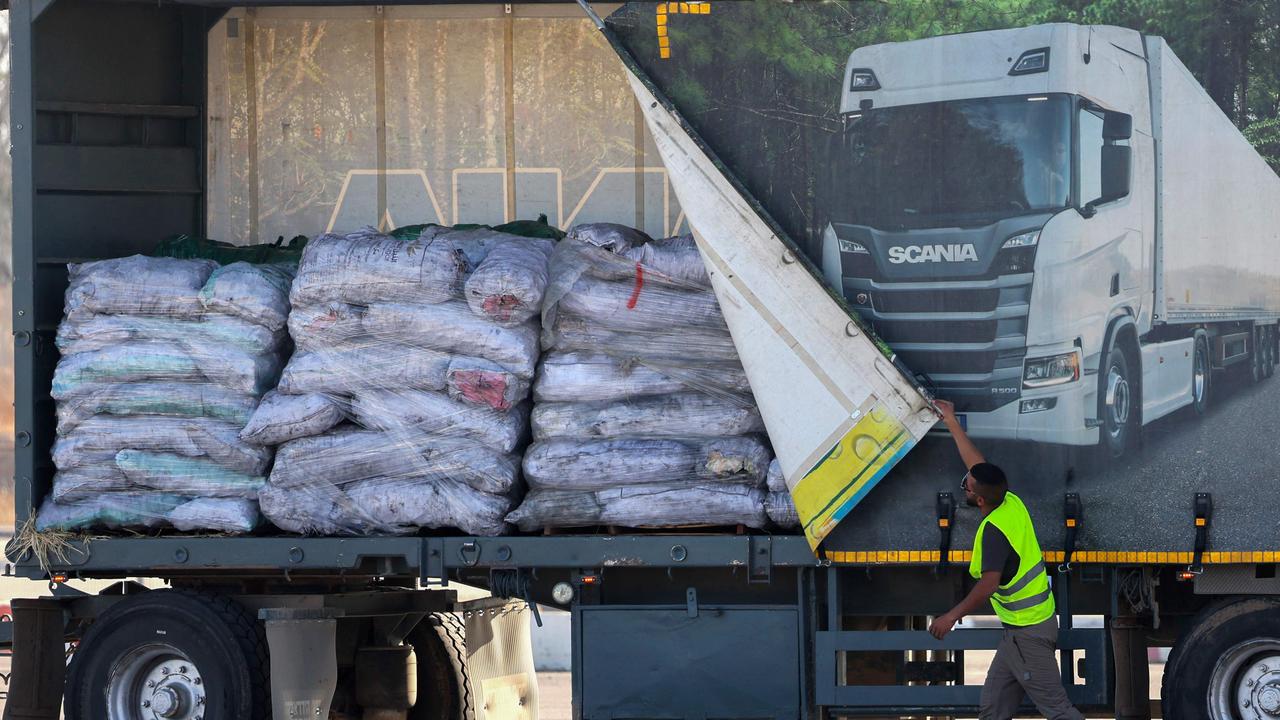 Thousands of aid trucks are waiting on the Gaza border. Picture: Jack Guez / AFP