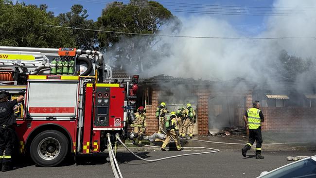 The fire at a home in Punchbowl ignited shortly after 3pm on Monday. Picture: Dylan Arvela