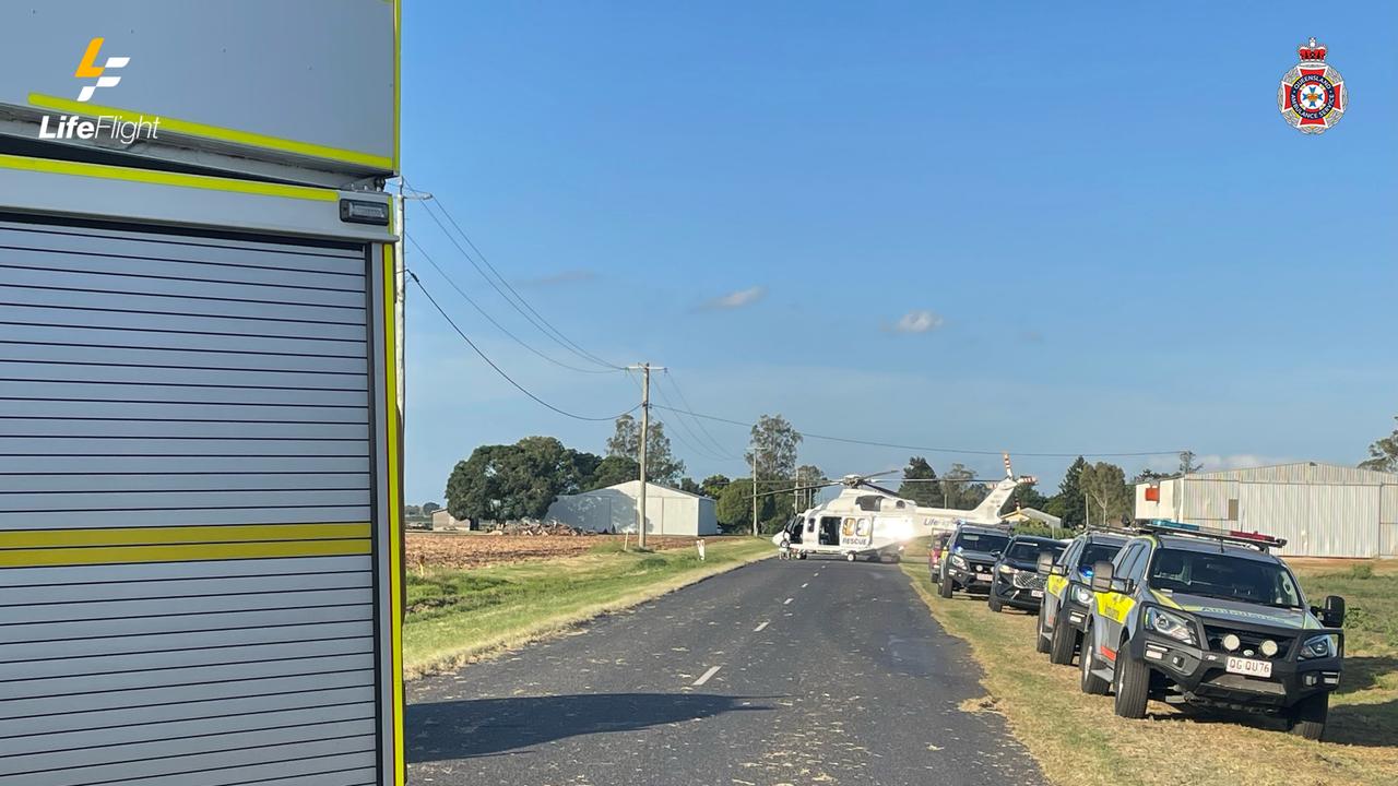 Teen flown to the Princess Alexandra Hospital after two-vehicle crash in the Lockyer Valley.