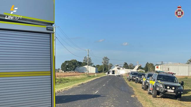 Teen flown to the Princess Alexandra Hospital after two-vehicle crash in the Lockyer Valley.