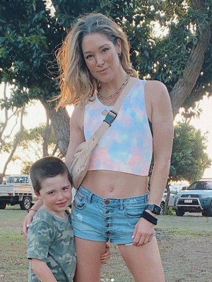 Erin McNaught, pictured with her son, spent some quality family time in Darwin over the past week. Picture: Instagram