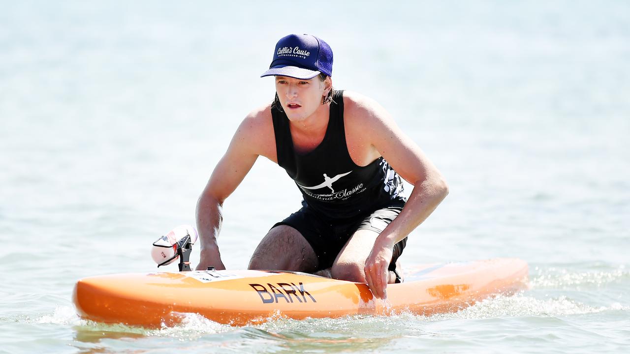 Lachie Lansdown at the inaugural Old Women Ocean Paddle. Picture: Patrick Woods