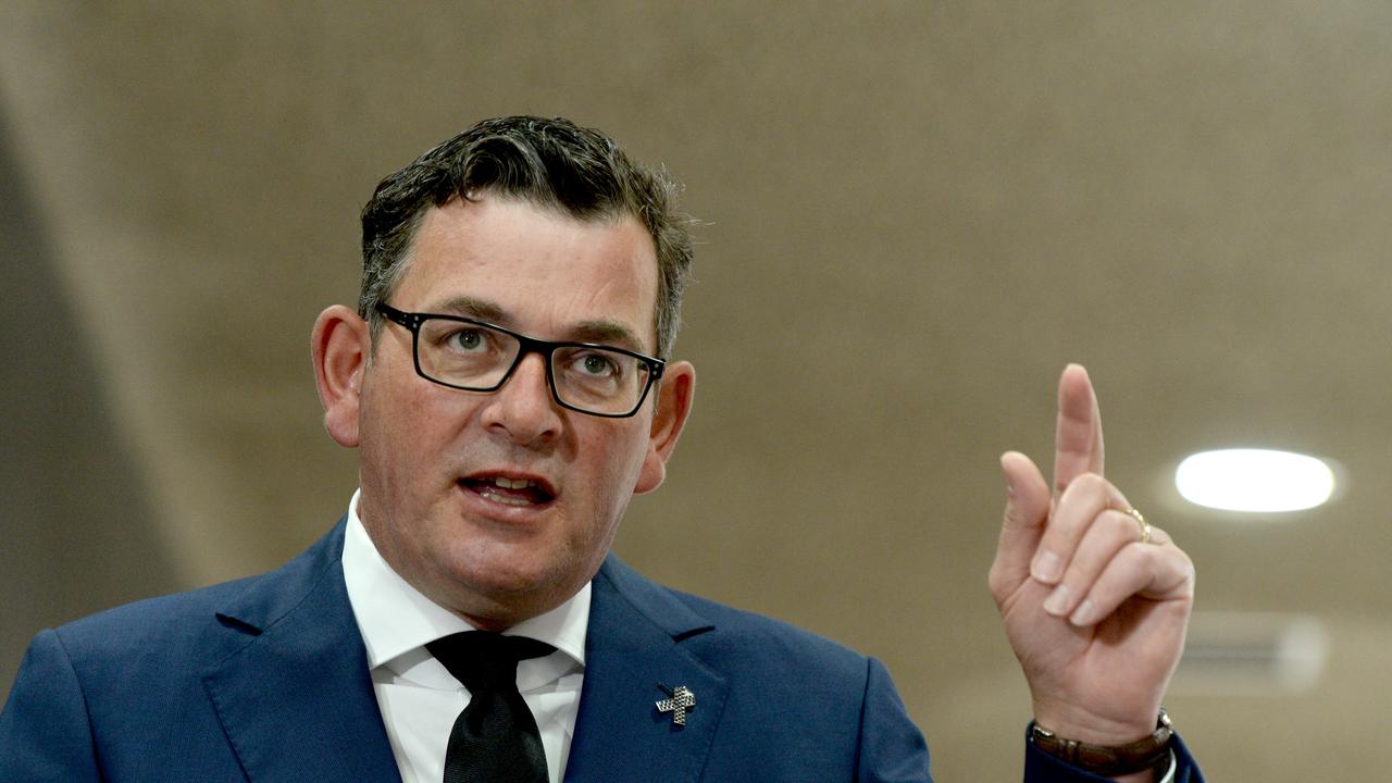 Victorian Premier Daniel Andrews speaks at a press conference at Treasury Place in Melbourne. Picture: NCA NewsWire / Andrew Henshaw