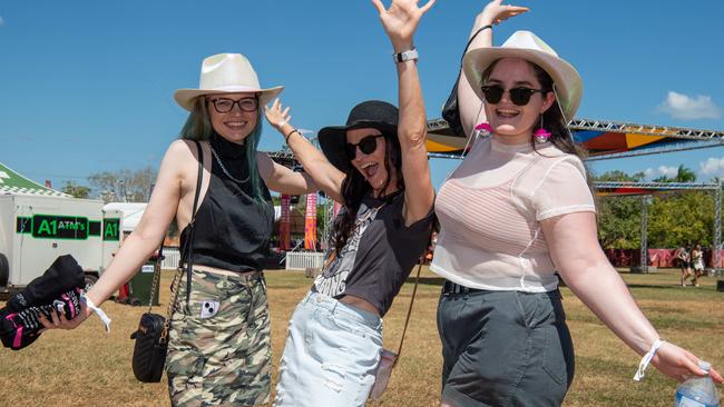 Isabella Osborne, Kara Crowe and Niamh Young at the 2024 edition of BASSINTHEGRASS. Picture: Pema Tamang Pakhrin