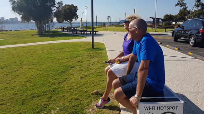 A Steora Smart Bench being trialled near Perth.