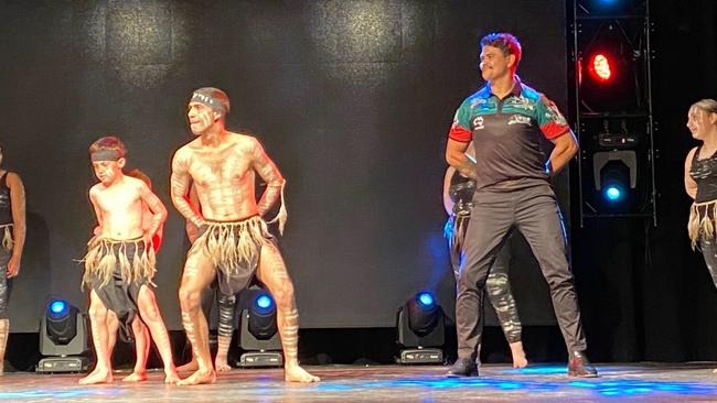 Rabbitohs star Latrell Mitchell attends a South Sydney NAIDOC Week event.