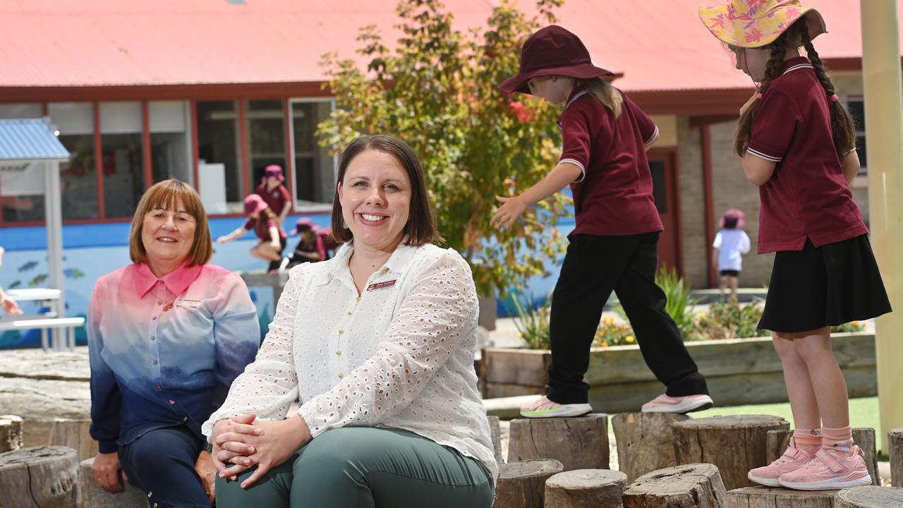 Yankalilla Area School principal Christine Bell (left) has been mentoring aspiring principal Haley Przibilla. Picture: Keryn Stevens