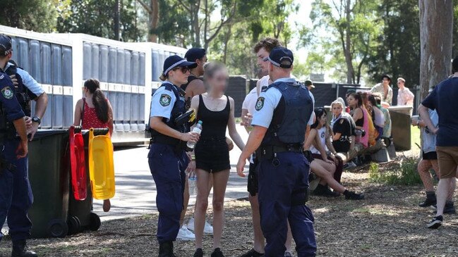 Festival goers at the FOMO music festival where a 19-year-old girl died. Picture: David Swift.