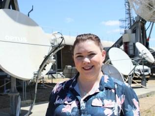 "Optus Satellite Defence Security Manager, Emma Perkins, at Optus’ Belrose Satellite Operations Centre. Image credit: Kim Madgwick