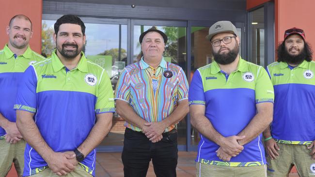 Bundjalung Baygal Warriors RLFC members Grant Stevens, Luke Walker, Uncle Trevor Kapeen, Ronny Gordon and Levi Caldwell are ready to take the Rising Warriors program to the next level as they tackle Indigenous mental health.