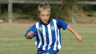 A young Joel King playing for the Shellharbour Junior Football Club. Photo: Supplied.