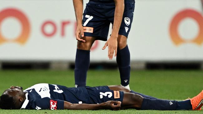 Adama Traore has passed the A-Leagues concussion protocols and can play in Perth after he was knocked out in the Melbourne Derby in round 9. Picture: Quinn Rooney / Getty Images
