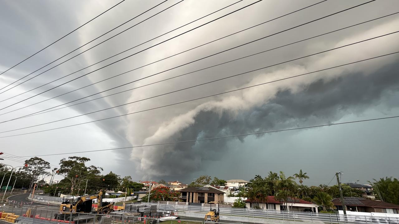 Storm clouds over the Gold Coast Monday afternoon. Picture: Nigel Hallett