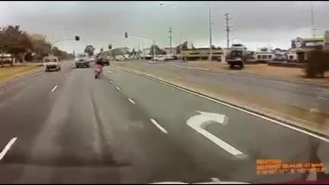 Scooter rider's dangerous wrong-way ride