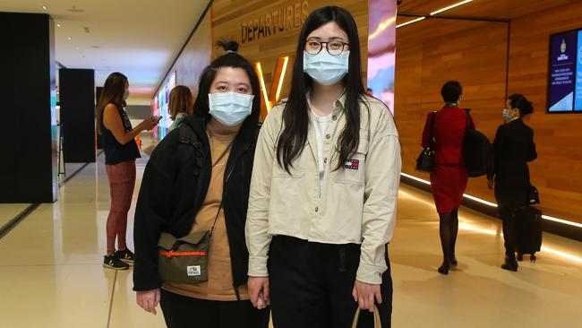 International students like Susan Tsai and Anson Cheng will be impacted by the border reopening being pushed back. Picture: NCA Newswire / Gaye Gerard