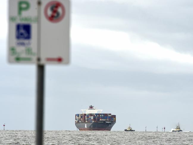 MELBOURNE, AUSTRALIA - NewsWire Photos DECEMBER 15, 2022: ABS generics - A container ship approaches the Port of Melbourne. Picture: NCA NewsWire / Andrew Henshaw