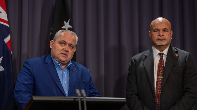 Mr Tkatchenko and PNG Deputy Prime Minister John Rosso. Picture: Gary Ramage