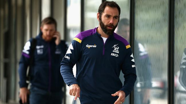 Cameron Smith arrives for a briefing session for players and staff at AAMI Park.