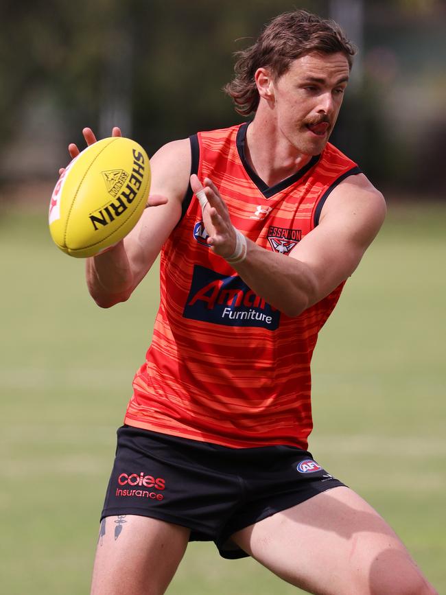 Joe Daniher training with Essendon in early August. Picture: Michael Klein