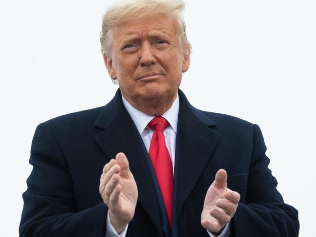 US President Donald Trump holds a Make America Great Again campaign rally at Lancaster Airport in Lititz, Pennsylvania, October 26, 2020. - President Donald Trump's struggling reelection campaign receives a major boost Monday with the expected confirmation of his latest Supreme Court nominee, tilting the top body to the right for potentially decades to come in a historic victory for American conservatives. (Photo by SAUL LOEB / AFP)