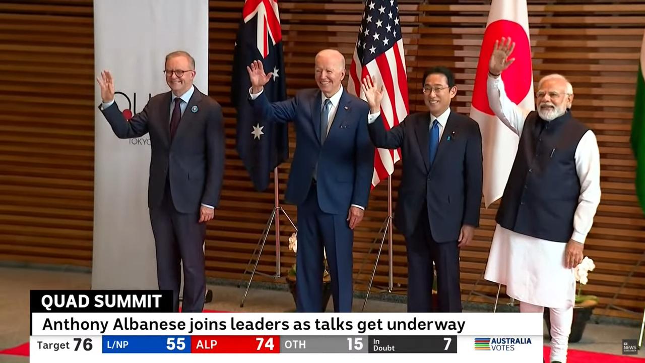 Australian Prime Minister Anthony Albanese attends the quad meetings in Tokyo with US President Joe Biden, Indian Prime Minister Narendra Modi and Japanese Prime Minister Fumio Kishida.