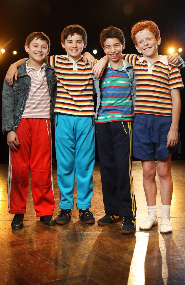 River Mardesic, Wade Neilsen, Omar Abiad and Jamie Rogers who all play Billy Elliot. Picture: Richard Dobson