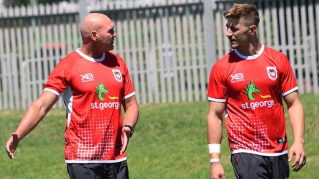 St George Illawarra coach Paul McGregor with youngster Zac Lomax.