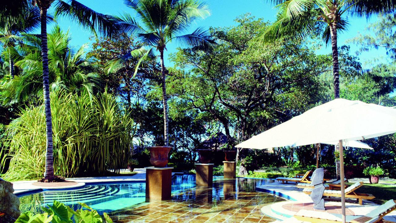 Pool on exclusive Double Island resort on the Great Barrier Reef, Queensland.