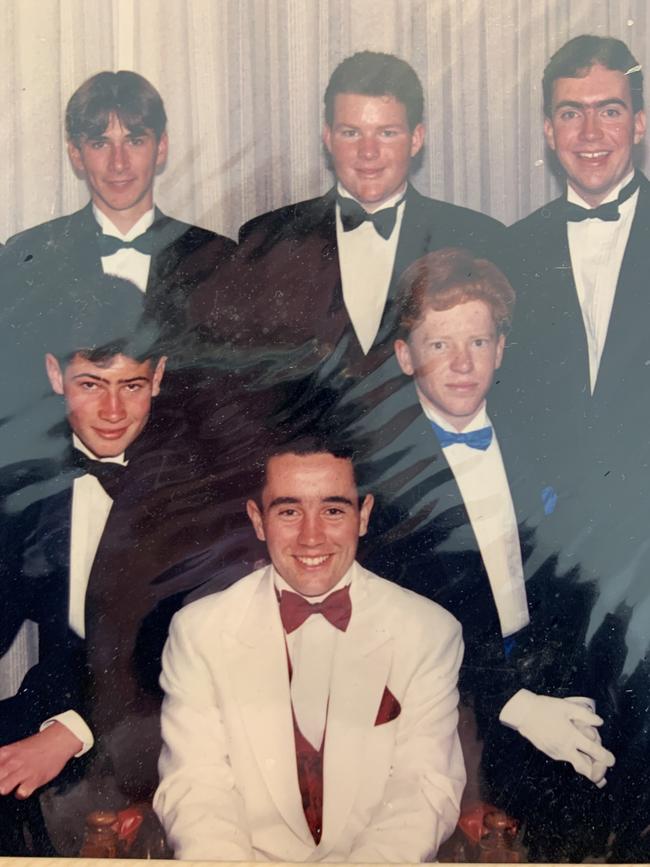 Andrew 'Cosi' Costello (top, middle) as a young man.