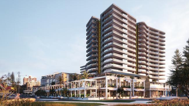 An artist impression of the Kirra Beach Hotel development by KTQ Developments.