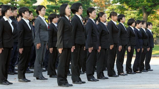 Female riot police officers have been deployed to guard female VIPs, such as Ivanka Trump during a visit to Japan. Picture: Asahi Shimbun / Getty Images.