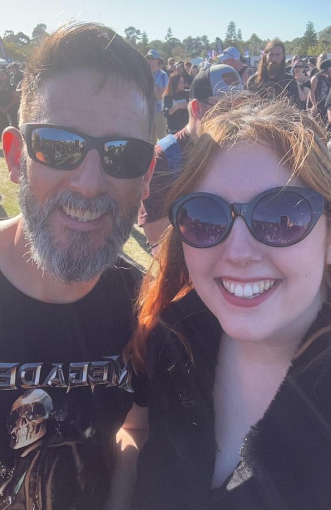 My dad, Derek, and I still go to concerts and festivals together, having recently gone to Knotfest back in March. Picture: Supplied