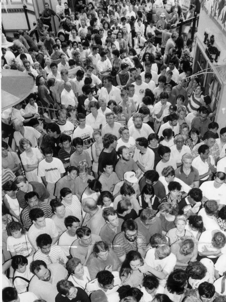 Shoppers in 1992.